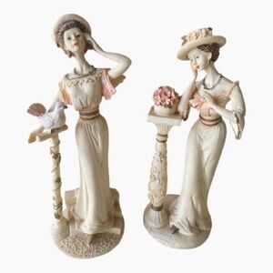 Set of Two Artmark Marlo Collection Vintage Lady Victorian Figurines.